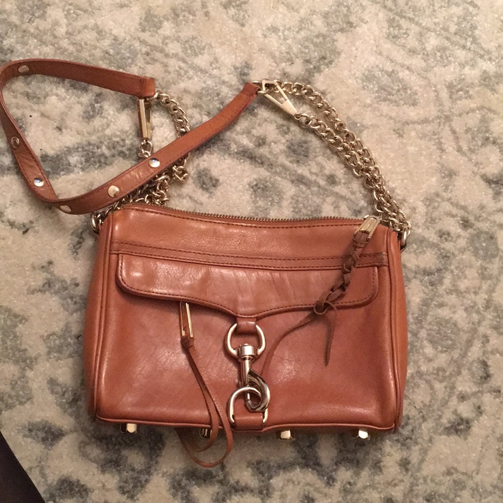 Rebecca Minkoff beige leather cross shoulder bag